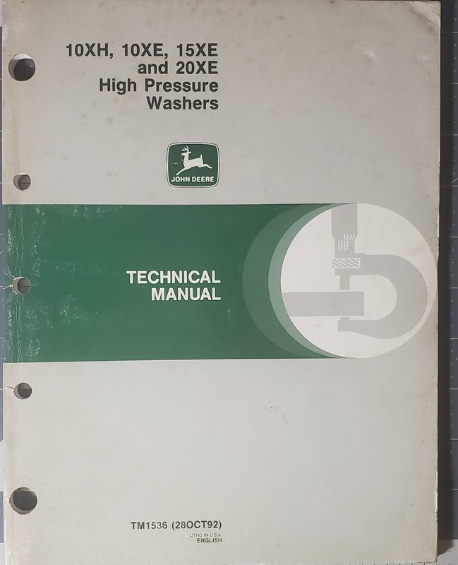 John Deere TM 1536 Technical Manual for 10 and 20 Series Pressure Washers