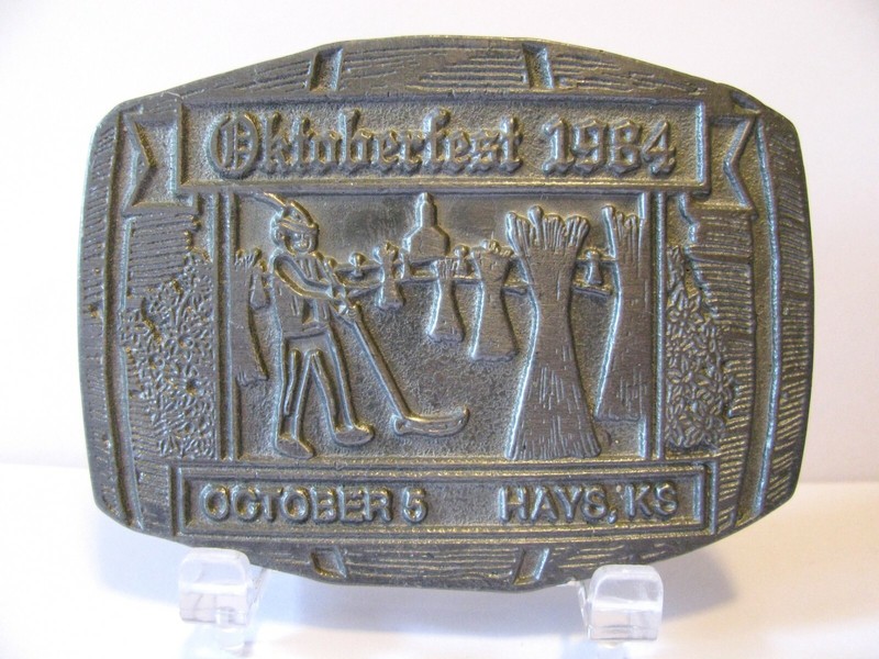 Volga German Society Octoberfest 1984 Hays Kansas Belt Buckle Limited Ed 49/100
