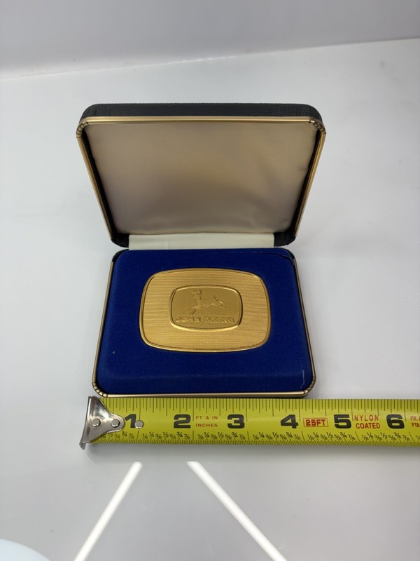 John Deere Gold Plated Belt Buckle 1986 Limited Edition #5203/6000 gallery