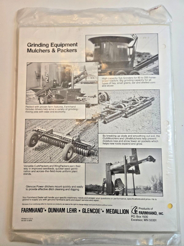 Farmhand 822 Model F826-CH Grinder-Mixer 20501 & Up Operators Manual Sealed gallery