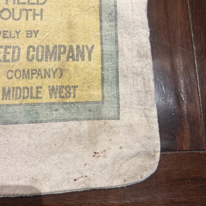 RARE Vintage IOWEALTH Hybrid Sioux City Advertising Cloth Corn Seed Sack gallery