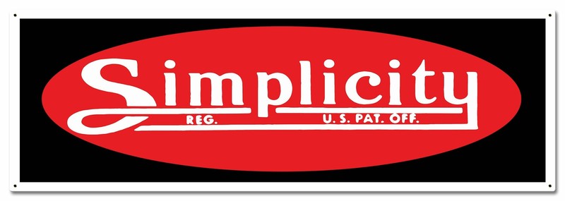 SIMPLICITY LAWN MOWERS LOGO 36″ HEAVY DUTY USA MADE METAL ADVERTISING SIGN