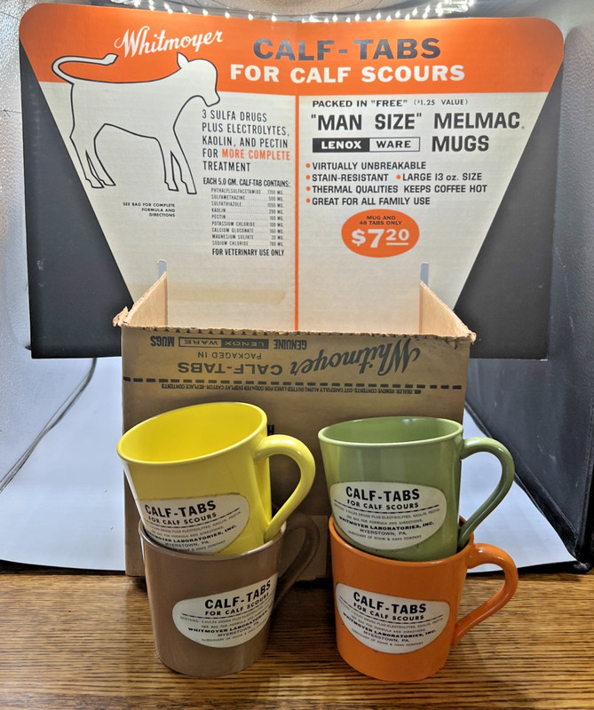 Whitmoyer Laboratories Myerstown PA Case 5Calf Tabs Promotional Mug Display