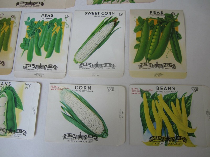 Lot of 15 Old Vintage 1930's-1950's - BEANS - PEAS - CORN - SEED PACKETS - EMPTY gallery