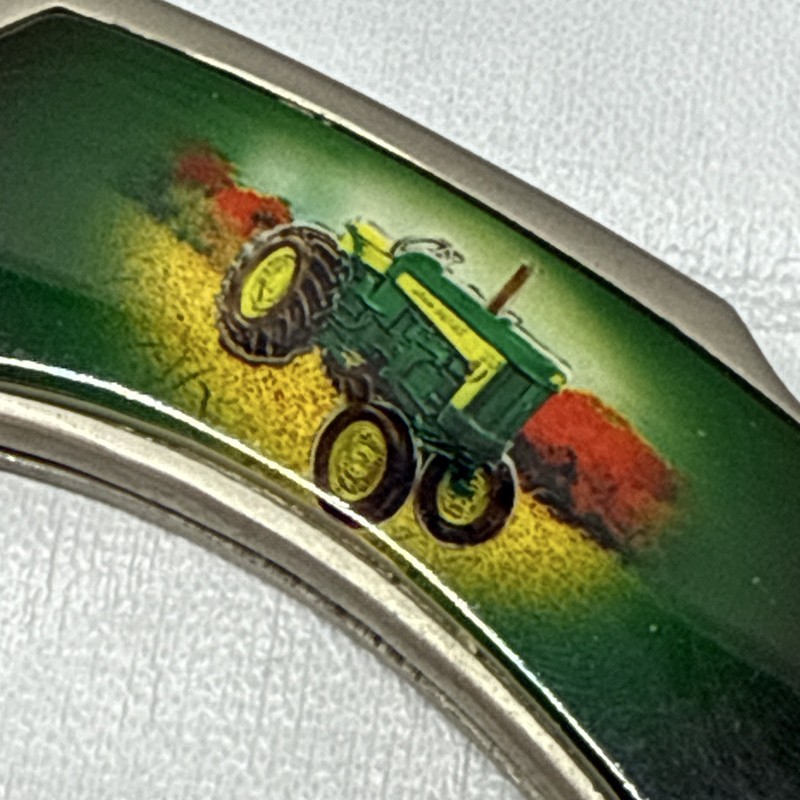 John Deere Tractor Stainless Steel Folding Pocket Knife with Green Handle gallery