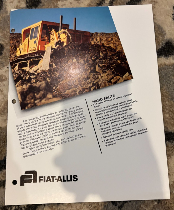 Fiat Allis 41-B Crawler Tractor 28 yards Brochure AMIL25