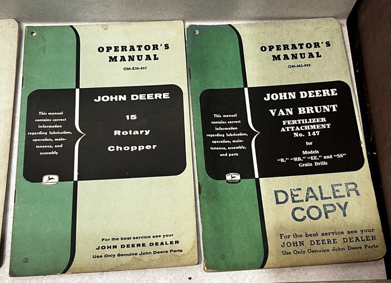 10 VINTAGE JOHN DEERE OPERATOR MANUALS,ALL DIFFERENT, NICE USED MIXED LOT, gallery