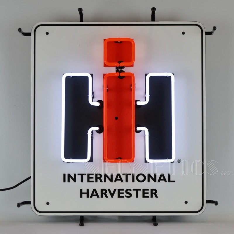 Big International Harvester Glass Neon sign IH Farm Tractor barn wall lamp 1902