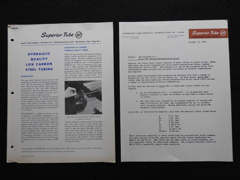 1966 Superior Tube Co. Stainless Steel Tubing Engineering Catalog Norristown PA gallery