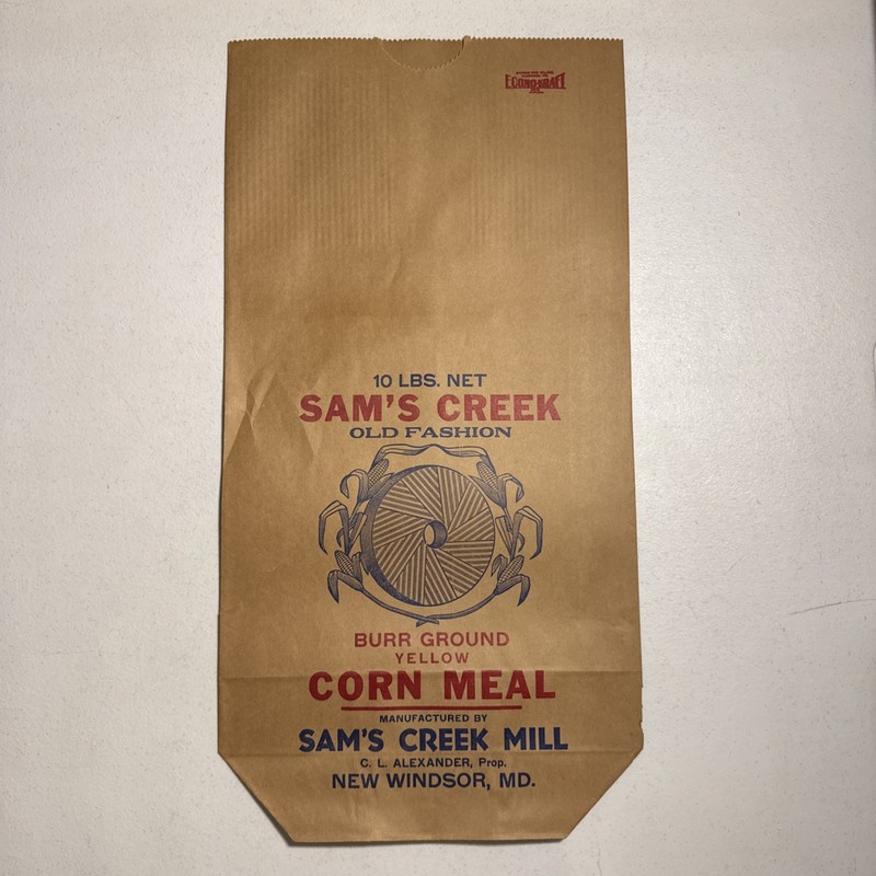 Sam’s Creek Mill New Windsor, Maryland Paper Feed Bag 10lbs Vintage