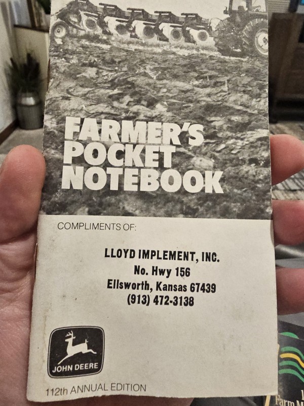 Vintage 1978 John Deere Pocket Notebook Ellsworth Kansas (101)
