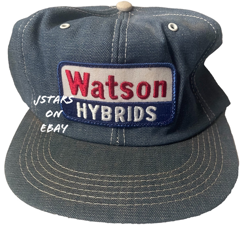 1970s 1980s WATSON HYBRIDS SEEDS DENIM TRUCKER BASEBALL CAP HAT PATCH VINTAGE