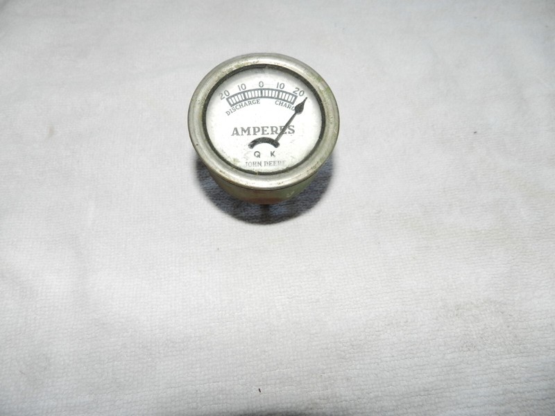 Vintage JOHN DEERE Farm Tractor Q K Amperes Amp Gauge #405702 gallery