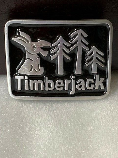 Timberjack Forest Donkey Belt Buckle BLACK enamel Solid Pewter Very Sturdy