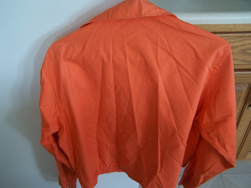 Allis Chalmer Orange Long Sleeve Vintage tractor Jacket Medium Heavy Shirt M gallery