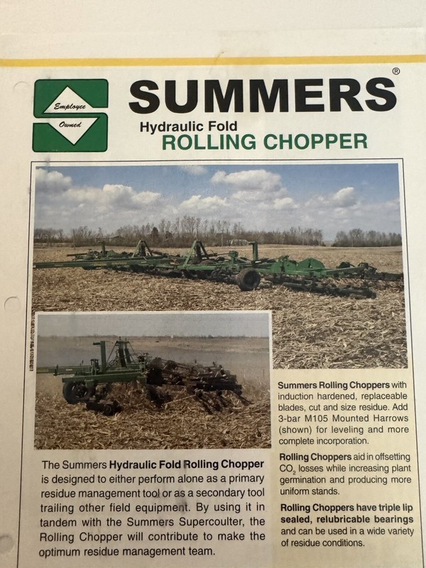 Summers Hydraulic Fold Rolling Chopper 2010 Sales Brochure Agriculture Farm Tool gallery