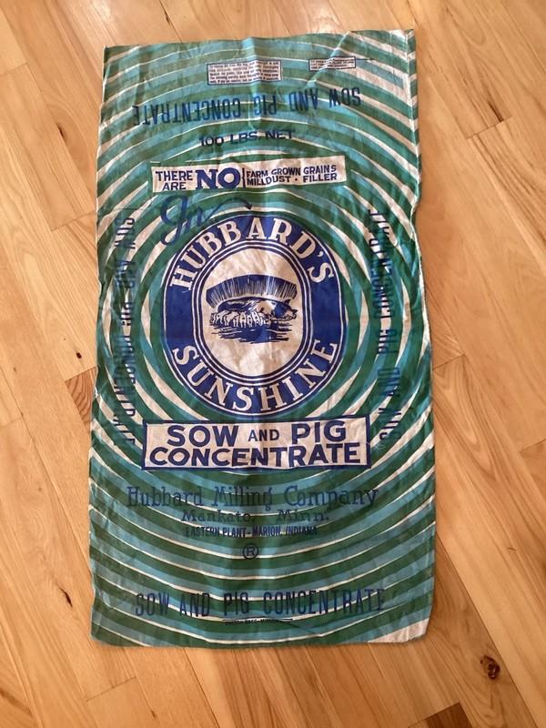 Vintage Hubbard’s Sunshine Sow And Pig Feed Sack Bag