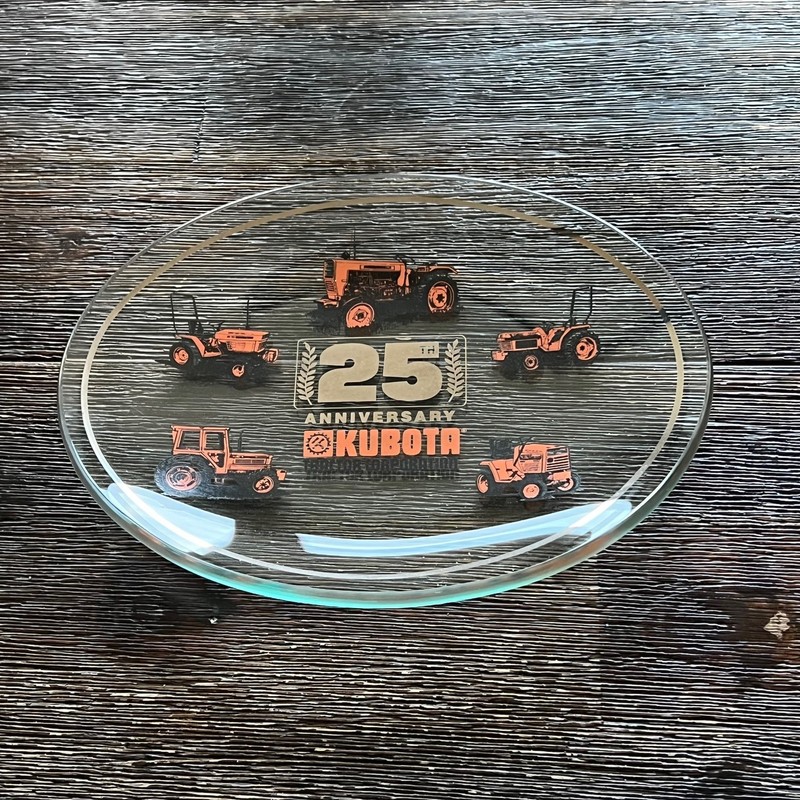 Kubota Tractor Company 25th Anniversary Glass Dish Oval Decorative Collectible gallery