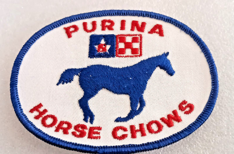 VTG Purina Horse Chow Food Animal Feed Cloth Jacket Patch New NOS 1970s