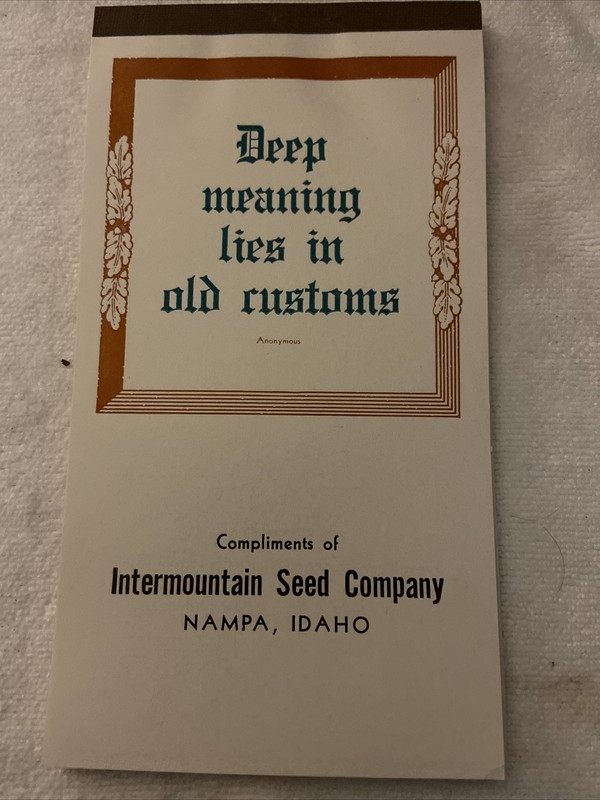 Intermountain Seed Company 1943 Motivational VTG Monthly Calendars Nampa, Idaho gallery