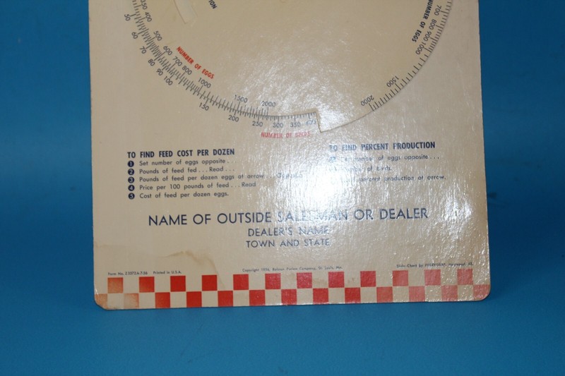 Vintage 1956 Purina Poultry Profit Meter Slight Fading Farm Tool Chicken Farmer gallery
