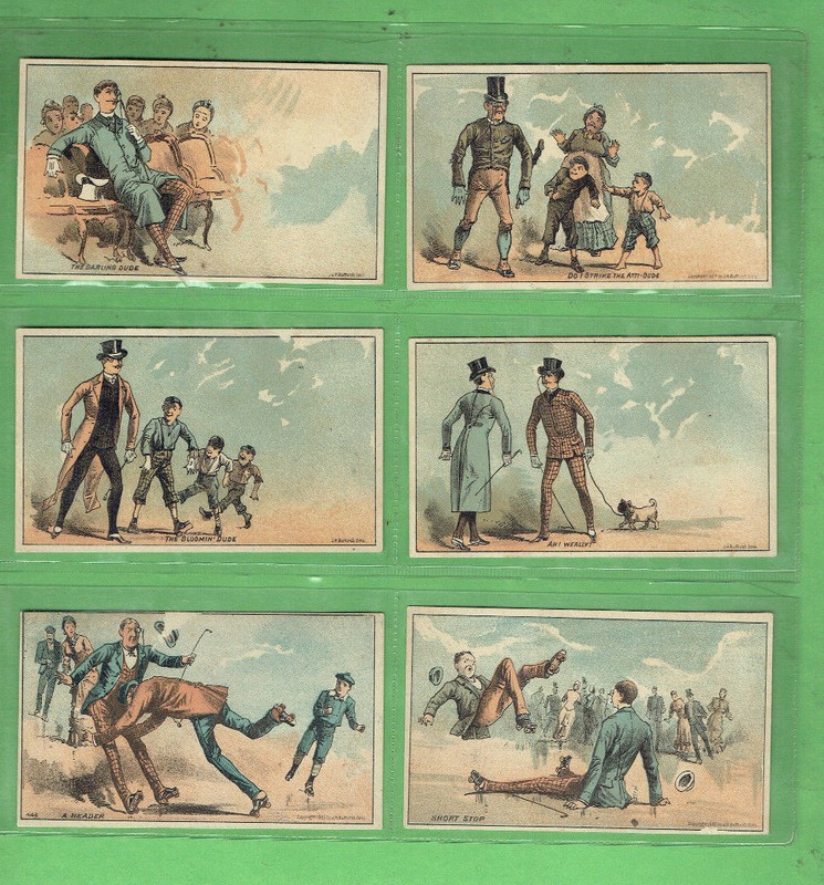 #BB. UNIFACED SET OF SIX CARDS – MALE CHARACTISTICS