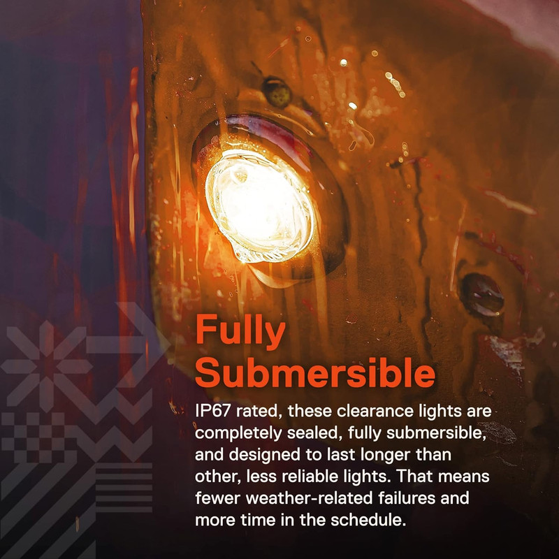 TRUE MODS 10Pc 3/4" Inch round Amber Trailer 12V LED Marker Light [3 Wire/Drl & gallery