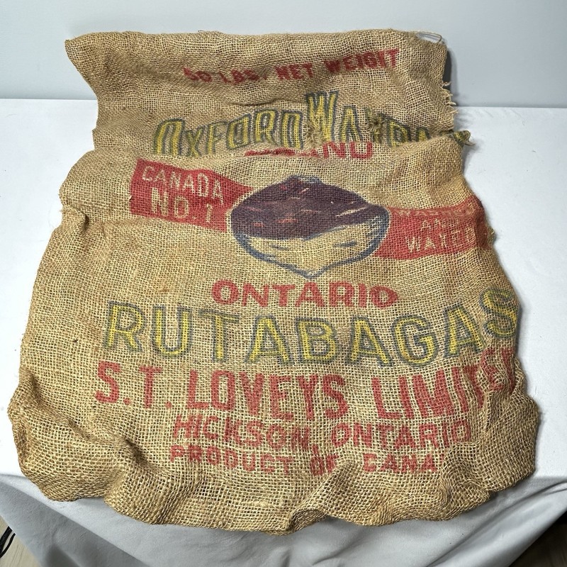 Burlap Rutabagas Sack ST Loveys Hickson Ontario Oxford 50 lb Burlap Sack