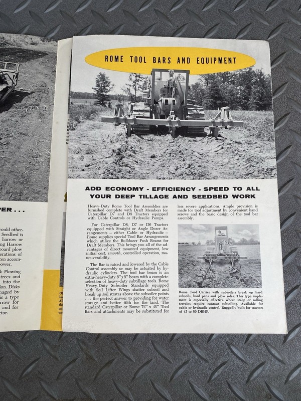 Rome Disk Plowing Harrows 2 page Foldout Sales Brochure 1956 gallery
