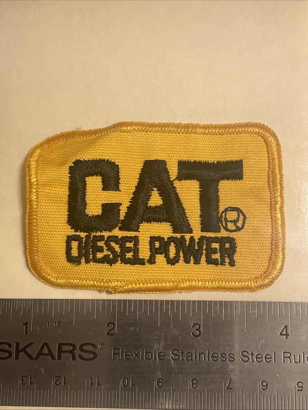 Classic Cat Diesel Power Embroidered Patch Yellow Black