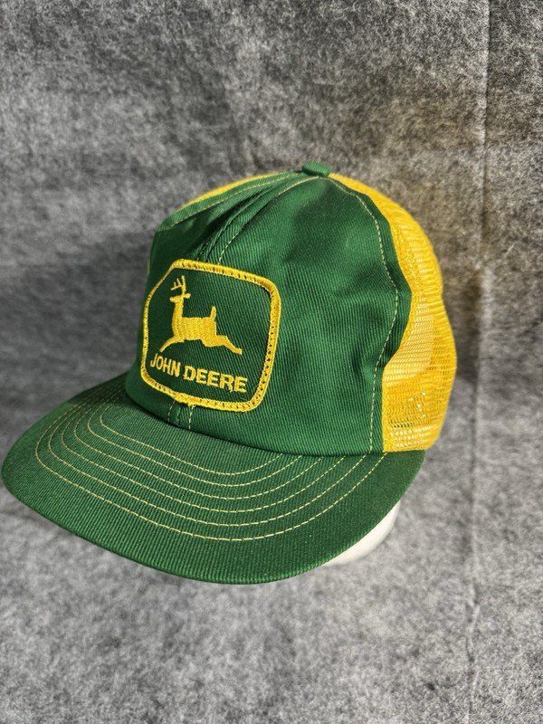 VTG John Deere SnapBack Hat Cap Logo Patch Green with Yellow Mesh Swingster USA