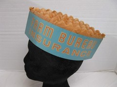 Farm Bureau Insurance Paper Advertising Hat Honeycomb Top OLD