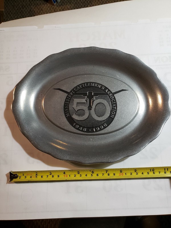 Mississippi Cattlemen’s Association Member 50year anniversary Platter 1946 -1996