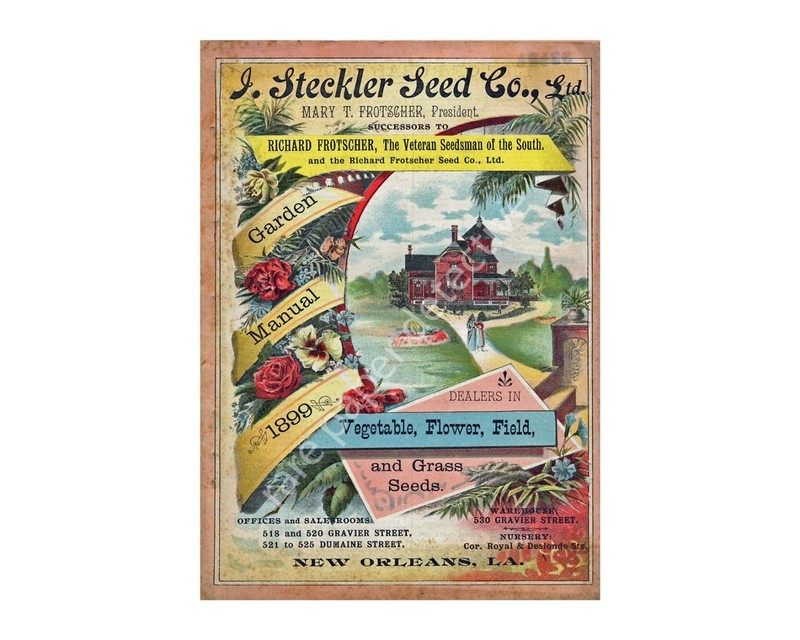 Kitchen & Garden Wall Art, Two 5″ x 7″ Prints, Antique Seed Pack Catalog Covers