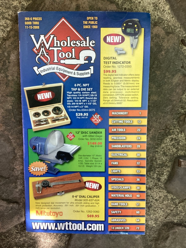 Original November 2008 Wholesale Tool Industrial Catalog Unused Warren MI