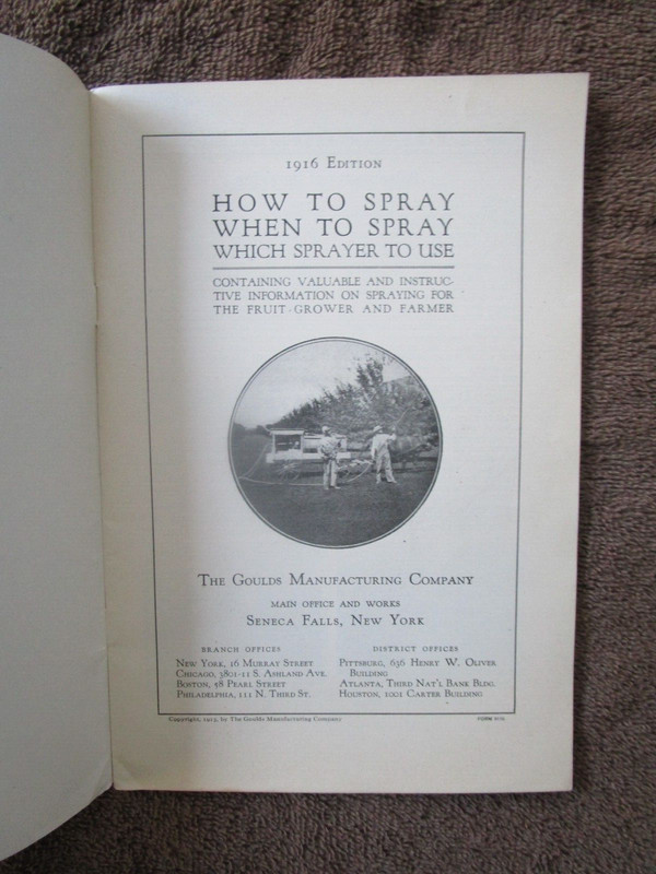 GOULDS MANUFACTURING CO. SPRAYERS - SENECA FALLS, N.Y. - Catalog/Prices - 1916 gallery