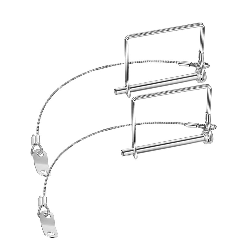 2 Pack 1/4″x4″ Trailer Coupler Pin with Anti-Loss Cable, Square Wire Lock Pin fo