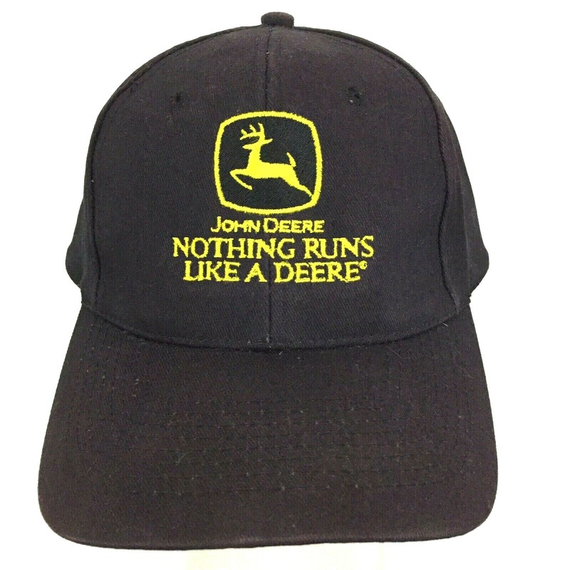 Vtg 90s John Deere Nothing Runs Like Cap Farming Trucker Headshots Baseball Hat