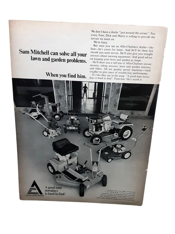 1968 Allis Chalmers Lawn Mower Garden Tractor Ad