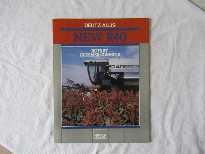 1988 DEUTZ ALLIS R40 Gleaner combine sales brochure 6 pages