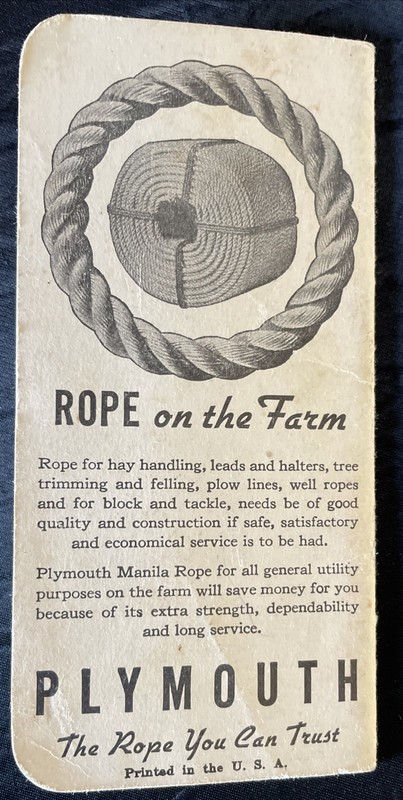 Set Of 2: 1938/39 & 1940/41 Plymouth Binder Twine Cordage Co. Pocket Note Books gallery