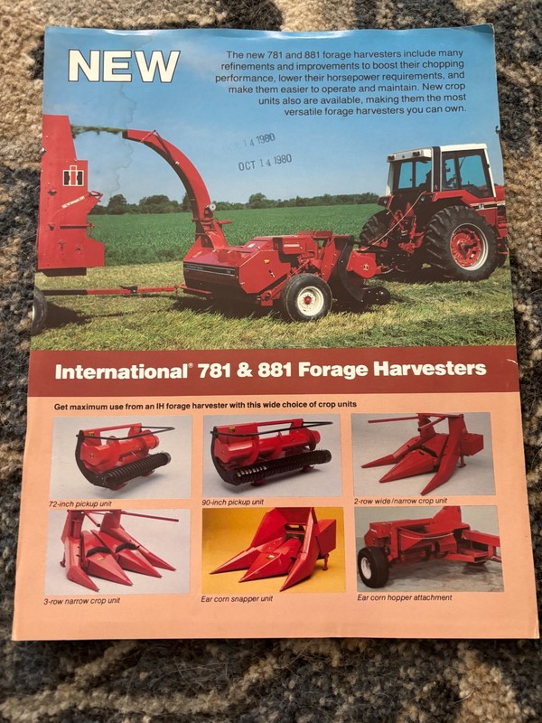 International Harvester 781 & 881 Forage Harvester For 1980 Brochure AMIL26