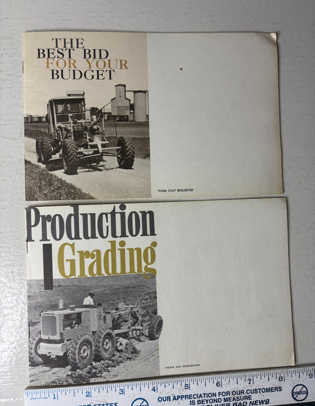 Caterpillar Motor Grader Form 3547 Sales Brochure Lot 11 Page VTG 1950s Cat