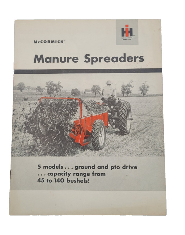 IH McCormick 10 20 21 30 40 Manure Spreaders Sales Brochure Farmall 350 450 50’s