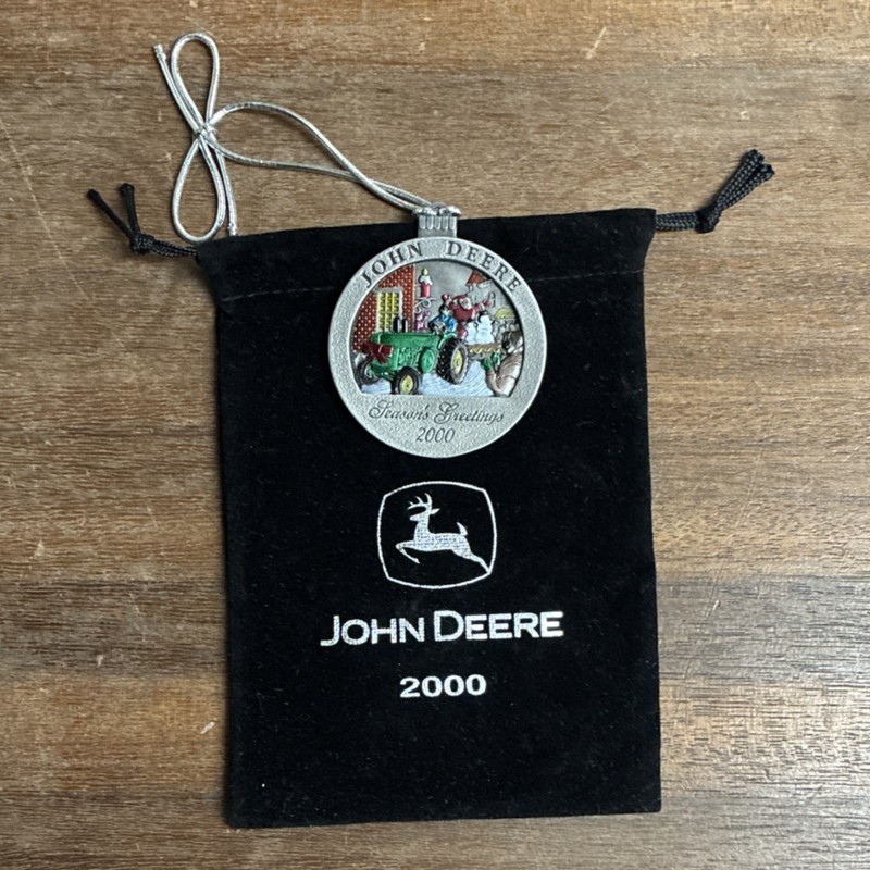 New-JD pewter Ornament 2000 Season’s Greetings Agriculture Holiday Original
