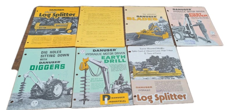 6 Danuser Agriculture Farm Implement Attachments Advertising Brochures & Prices