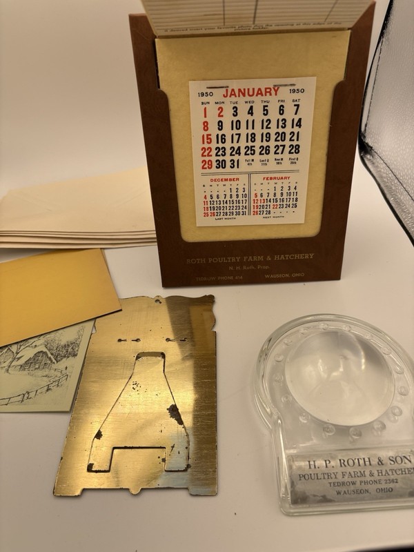 Wauseon OH Poultry Farm Ephemera Calendars Magnifier Spring Hill Roth Hatchery gallery