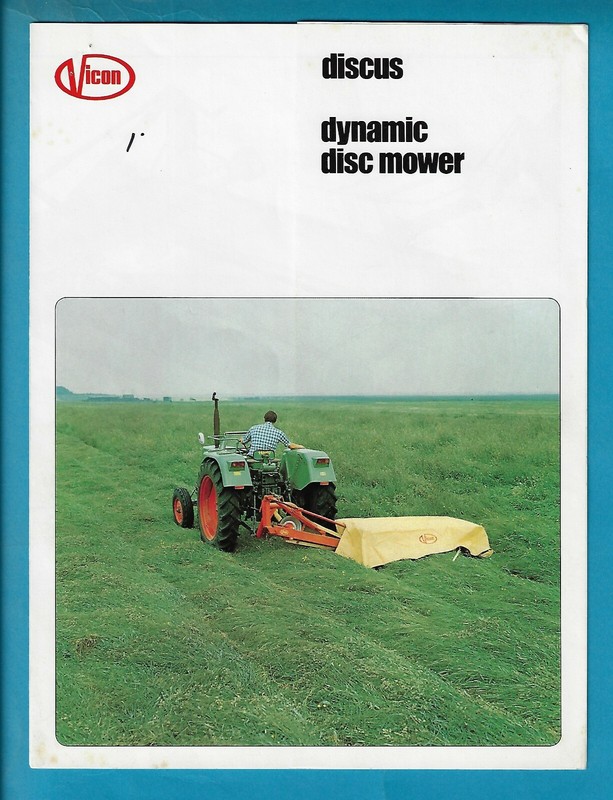 VICON CM 165 & CM 240 DYNAMIC DISC MOWERS 4 PAGE BROCHURE WITH FLAP