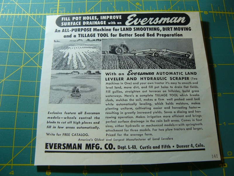 The FARM QUARTERLY -Autumn 1953- EVERSMAN MFG. CO -LAND SMOOTHING /DENVER, CO