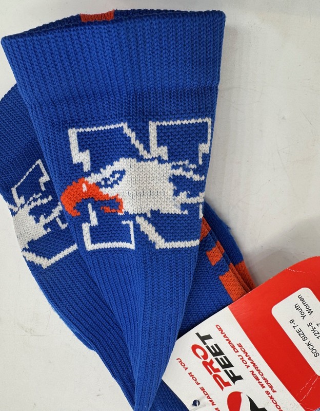 Pro Feet Athletic Crew Socks Blue Orange White ‘N’ Eagle Logo Youth 7–9 NEW